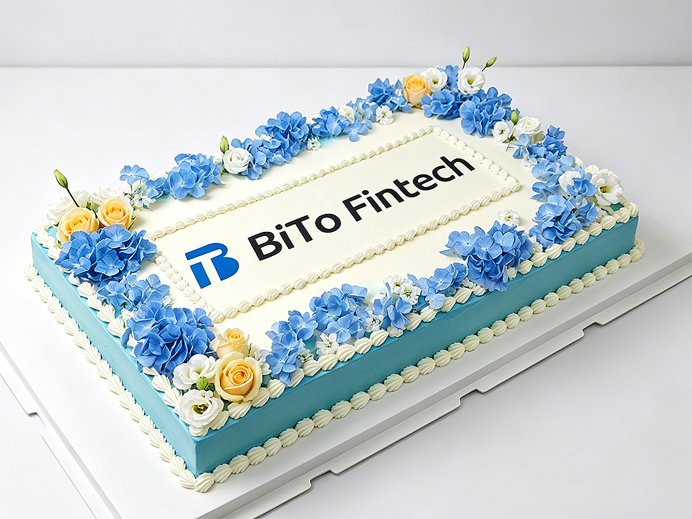 深圳BiTo Fintech 80×50cm 大型长方形企业定制蛋糕