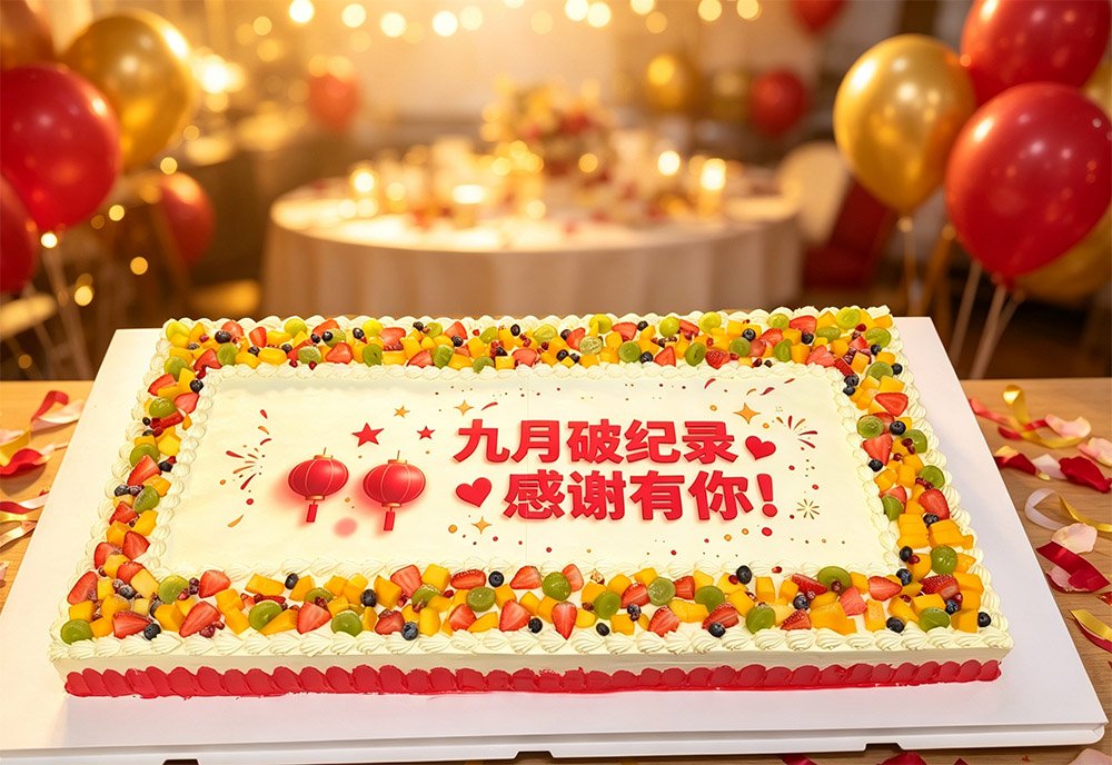 深圳罗湖企业定制蛋糕怎么选？嘉林国际物流100X50cm庆功蛋糕案例